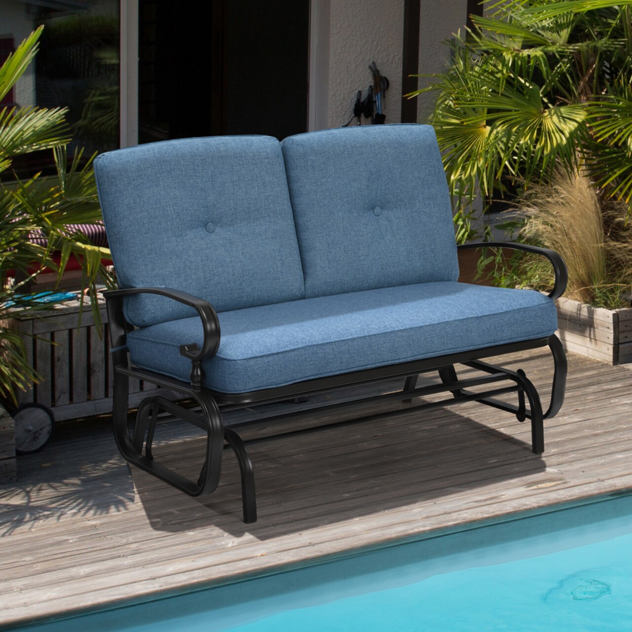Rocking loveseat outdoor deals